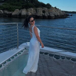 Elegant White Sequin Gown - hutch at anthro